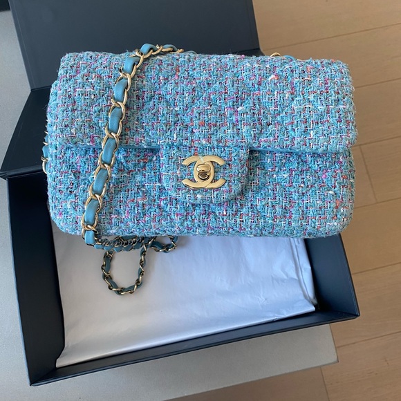 Chanel Blue Tweed Mini Flap - Picture 8 of 11